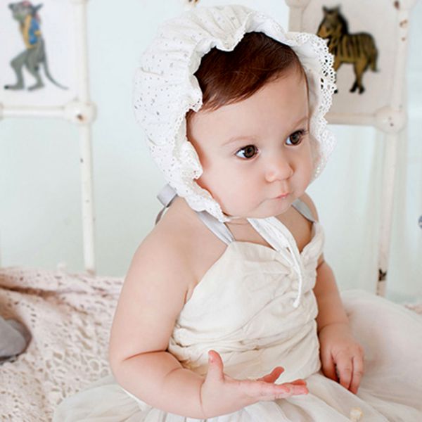 Infant Newborn Baby Girls Children Lace Stretchy Cotton Baby Hat